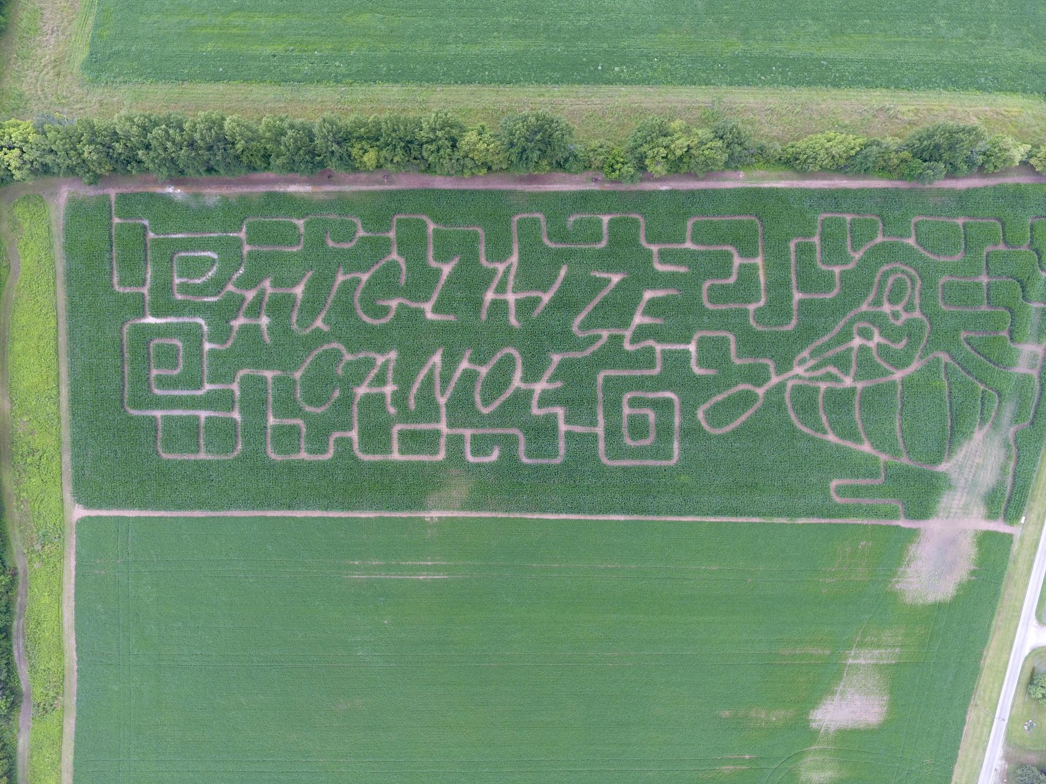 Take a look at the corn maze from 2021 from an areal perspective!